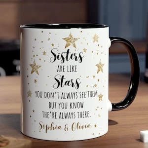 Personalisierte Schwestern sind wie Sterne Becher Geschenk Schwester Geburtstagsgeschenk Benutzerdefinierte Schwestern Becher Geschenk für Schwester Kaffeetasse Schwestern Becher Geschenk von Schwester