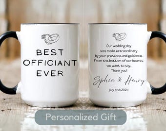 Personalisierte Hochzeit Officiant Becher Geschenk Benutzerdefinierte beste Offiziant aller Zeiten Kaffeetasse Geschenk, Offiziant Becher Geschenk, beste Hochzeit Offiziant Danke Becher