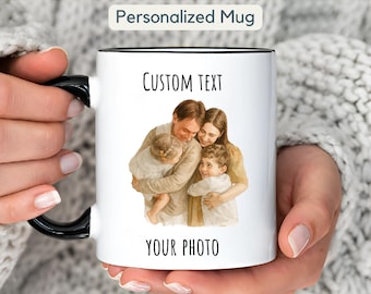 Tazza da caffè personalizzata con foto, regalo, tazza da caffè con foto personalizzata, tazza da anniversario, regalo per lui, tazza con testo personalizzabile per uomini, regalo per papà.