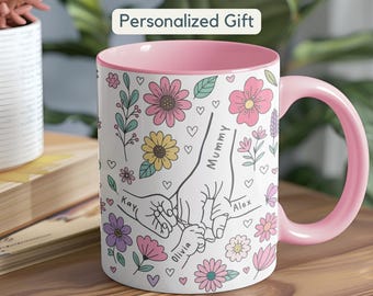 Personalized Mom Mug Gift Custom Mama Mug Gift Mom Cup Mama Cup, Mom Gifts with Kids Names, Mommy Birthday Mother's Day Gifts from Children