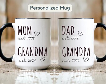 Gepersonaliseerd gepromoveerd van ouders op grootouders mok zwangerschap aankondiging aangepaste mok cadeau voor nieuwe oma opa, baby aankondiging mok