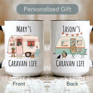 Personalized Caravan Life Mug Gift Custom Camping Mug Gift for Travelers and Caravan Lovers with Name Customization Ideal for Camper Owners