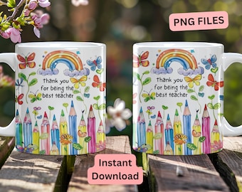 Thank You for Being Important Mug Wrap Gift PNG Teacher Mug Wrap Around Mug PNG Template 11oz &15oz Gift Sublimation Design Instant download