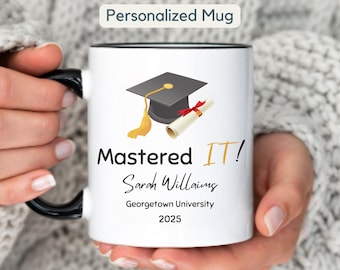 Personalized Masters Degree Mug Gift Graduation Gift for Her Him Mastered It 2025 Mug Graduation 2025 master's degree MBA Mug Gift Graduate