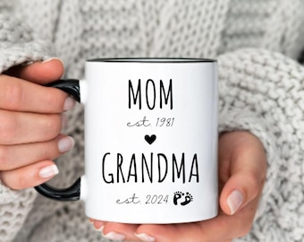Personalisierte Werbung für Oma Becher Geschenk Benutzerdefinierte Mutter für Oma Neue Großmutter Becher Geschenk Muttertagsgeschenk Schwangerschaftansage Nana Geschenk