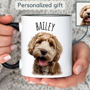 Personalized Pet Mug Gift Using Pet Photo Name Custom Dog Mug Gift Dog Coffee Cup Personalized Pet Mug Dog Mom Mug Personalized Cat Dad Mug