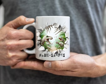 Mug personnalisé effet 3D dinosaure cadeau Mug T-rex Mug à café drôle Mug dinosaure Trex Cadeaux drôles pour elle, cadeaux pour lui Cadeau pour amoureux des dinosaures