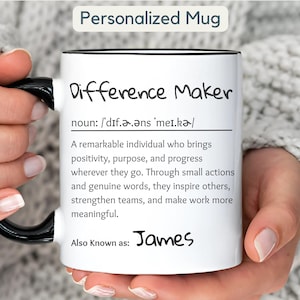 Custom Difference Maker Coffee Mug Gift Personalized Difference Maker Mug Gift Difference Maker Definition Coffee Cup, Difference Maker Gift
