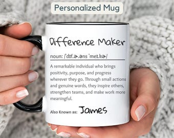 Custom Difference Maker Coffee Mug Gift Personalized Difference Maker Mug Gift Difference Maker Definition Coffee Cup, Difference Maker Gift