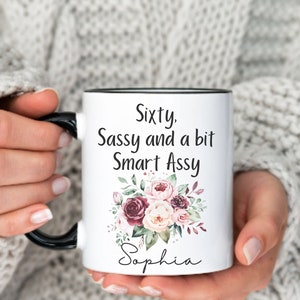 Mug personnalisé pour 60e anniversaire 60e anniversaire impertinent et un peu malin Meilleures amies Cadeaux personnalisés 60e anniversaire pour femme, idées Mug pour 60e anniversaire