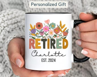 Custom Retirement Mug Gift Personalized Happy Retirement Cup Gift for Boss Co Worker Retired Cup for Her Gift for Women Funny Retirement Mug