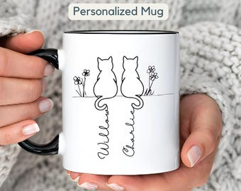 Custom Cat's Name Mug Gift Personalized Gift for Cat Dad Cat Mom Cats Owner Mug Gift Cat Lover Mug, Cat Dad Gift Cat Mom Gift Christmas Gift