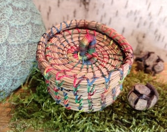 Pine needle basket, handmade