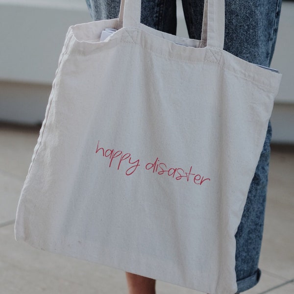 Happy Disaster Tote Bag, Cotton Tote Bag,  Ariana Grande Inspired Bag, Imperfect for You Bag, Eternal Sunshine Inspo Merch, Cute Tote Bag