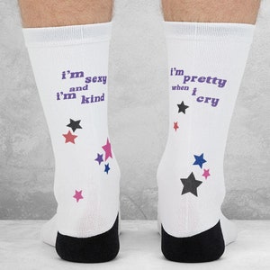 All-American B Crew Socks, Music-Inspired Socks, Custom Fanmade Socks, Fun Statement Socks