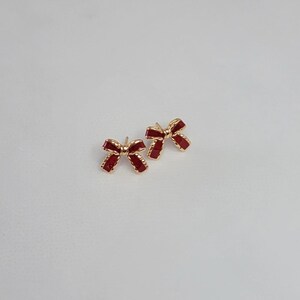 Dainty Bow Tie Stud Earrings, Tiny Gold Bowknot Wedding Earrings, Friendship Jewelry, Trendy Best Friend Gift, Christmas Gift for her