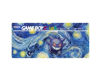 Gengar estrellado / Pegatina trasera laminada brillante para Game Boy Color / Personalización gratuita