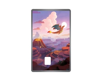 Charizard / Paquete de dos (2) etiquetas adhesivas laminadas personalizadas para tarjetas de crédito o débito / Diseños / Personalización gratuita / Pokémon