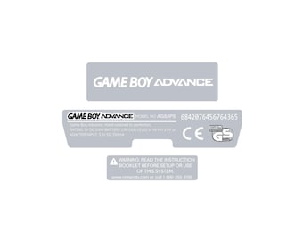 Juego de pegatinas holográficas laminadas para la parte trasera de Game Boy Advance / Personalización gratuita