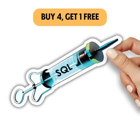 SQL Injection Coder Sticker | Fast and Free Shipping in Canada | Hacker Die-Cut Sticker for Water bottles, Phones, Laptops, Cars, and more