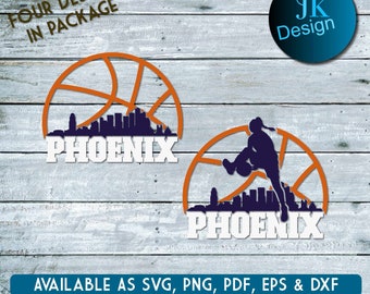 Phoenix Basketball City Skyline for cutting & - SVG, AI, PNG, Cricut and Silhouette Studio
