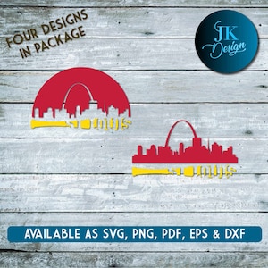 St Louis Baseball City Skyline for cutting - SVG, AI, PNG, Cricut and Silhouette Studio