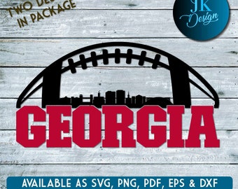 Athens Georgia Football Skyline Digital Art | SVG, PNG, PDF | Silhouette & Cricut