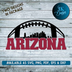 Phoenix Arizona voetbal Skyline digitale kunst | SVG, PNG, PDF | Silhouet en Cricut