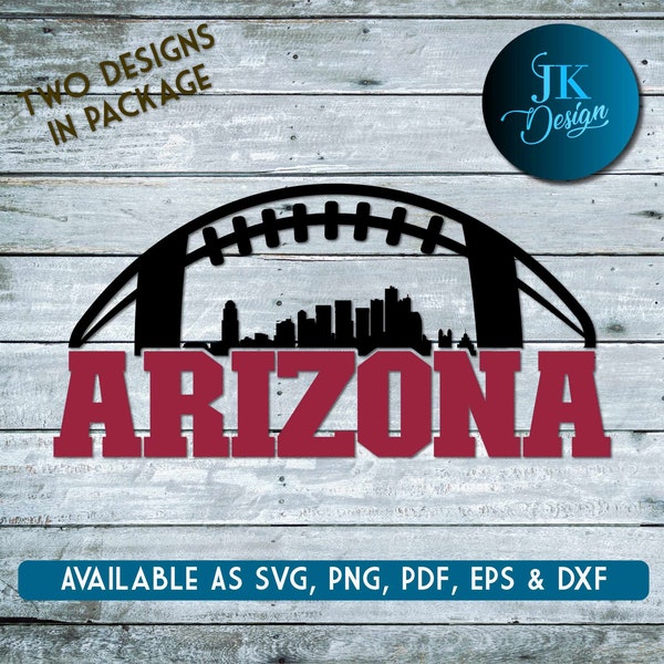 Phoenix Arizona Football Skyline Digital Art | SVG, PNG, PDF | Silhouette & Cricut