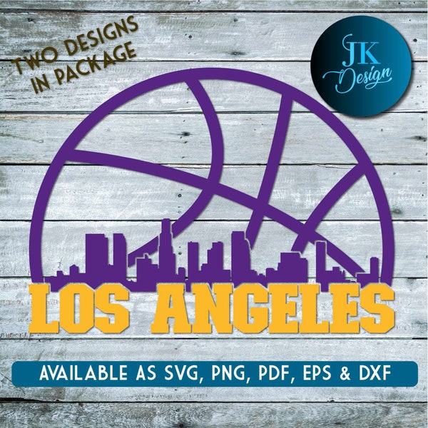 Los Angeles Basketball City Skyline for cutting - SVG, AI, PNG, Cricut and Silhouette Studio