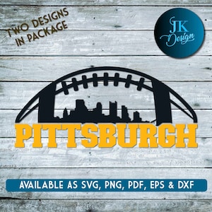 Arte digital del horizonte de la ciudad de Pittsburgh / SVG, PNG, PDF / Silhouette & Cricut