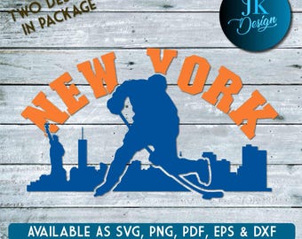 New York Skyline Hockey for cutting - SVG, AI, PNG, Cricut and Silhouette Studio