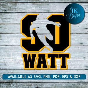 Pittsburgh TJ Watt SVG Design - Digital Download | Vector Image | Cricut & Silhouette | Stencil | DIY