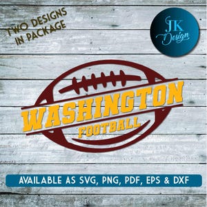 Washington Football Arte digitale / SVG, PNG, PDF / Silhouette e Cricut / Vettore a strati, Stencil