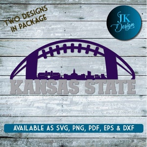 Manhattan Kansas Football Skyline Arte digitale / SVG, PNG, PDF / Silhouette e Cricut