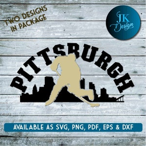 Pittsburgh Skyline Hockey para cortar - SVG, AI, PNG, Cricut y Silhouette Studio