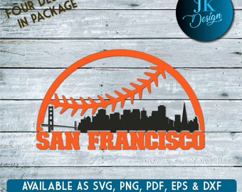 San Francisco Baseball City Skyline for cutting - SVG, AI, PNG, Cricut and Silhouette Studio