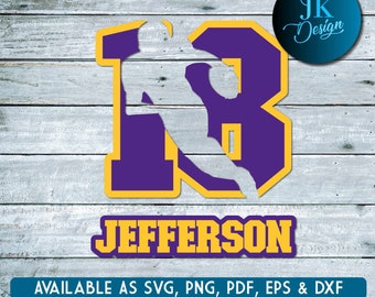 Justin Jefferson Wide Receiver #18 SVG Design - Digital Download