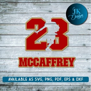 San Francisco Christian McCaffrey #23 Diseño SVG - Descarga digital