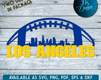 Arte digital del horizonte del fútbol de Los Ángeles / SVG, PNG, PDF / Silhouette y Cricut