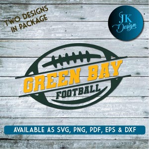 Green Bay Fußball Digitale Kunst | SVG, PNG, PDF | Scherenschnitt & Cricut | Mehrschichtiger Vektor, Schablone
