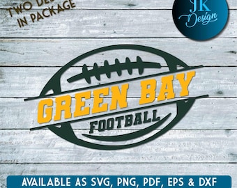 Green Bay Football Digital Art | SVG, PNG, PDF | Silhouette & Cricut | Layered Vector, Stencil