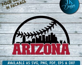 Phoenix Arizona Baseball City Skyline for cutting - SVG, AI, PNG, Cricut and Silhouette Studio