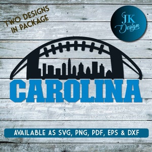 Carolina Fútbol Charlotte Skyline Arte Digital / SVG, PNG, PDF / Silueta & Cricut