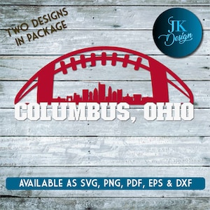 Columbus Ohio Football Skyline Arte digital / SVG, PNG, PDF / Silhouette & Cricut