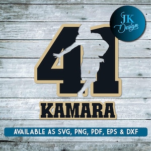 Nova Orleans Alvin Kamara #41 SVG Design - Download digital