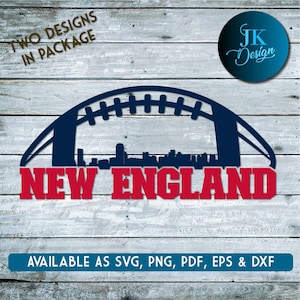Horizonte de la ciudad de fútbol de Nueva Inglaterra Boston para cortar y - SVG, AI, PNG, Cricut y Silhouette Studio