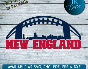 New England Football City Skyline SVG – Boston, Cricut, Silhouette (Digital Download)