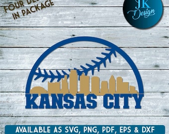 Kansas City Baseball Skyline for cutting - SVG, AI, PNG, Cricut and Silhouette Studio