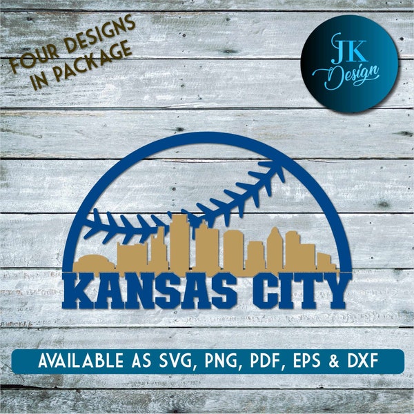 Kansas City Baseball Skyline for cutting - SVG, AI, PNG, Cricut and Silhouette Studio